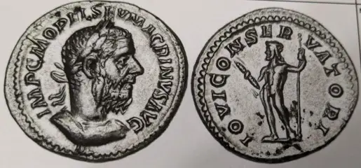 Romeinse Rijk. Macrinus (217-218 n.Chr.). AR Denarius,Rome, summer AD 217-early AD 218
