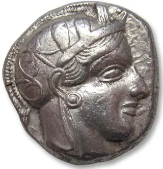 Attica, Athene. AR Tetradrachm,454-404 B.C. - great example of this type -