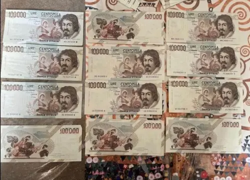 Italië - 10 x 100.000 Lire - anni vari "Caravaggio" - Gigante BI 84; Pick 110