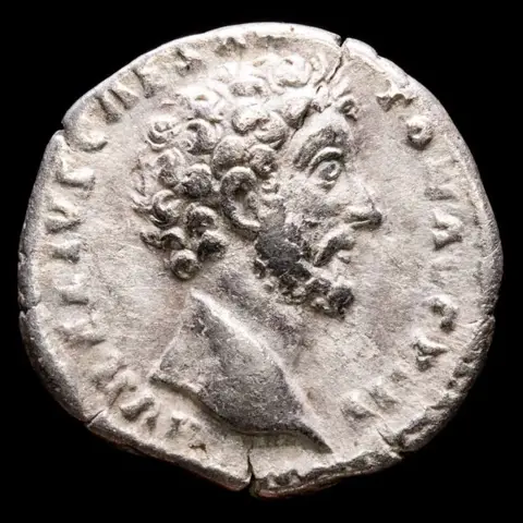 Romeinse Rijk. Marcus Aurelius (as Caesar, AD 139-161). AR Denarius,Rome. TR POT XIII COS II, Spes walking left, holding flower and raising robe