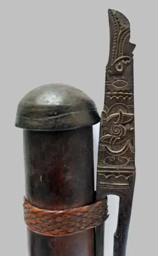 Pijlkoker & darts - Bamboe, Rattan, klei - Iban Dayak - Kalimantan, Indonesië