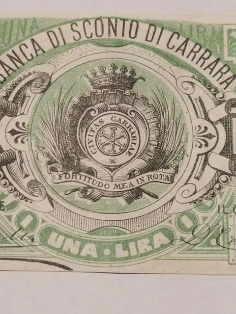 Italië, Carrara - 1 Lira 1873 - Banca di Sconto - Gav. Boa. 06.0958.2