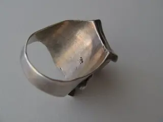 Ring - Sterlingzilver 925, en Koraal - Tibet - Tweede helft 20e eeuw