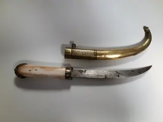 Dolk, kort zwaard - Been, Messing, Roestvrij staal, Verguld - Marokko - 19e eeuw