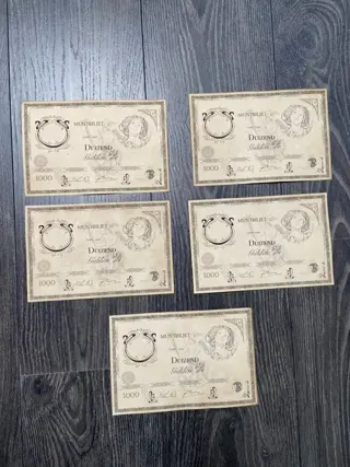 Nederland - 5 x 1000 Gulden Muntbiljet 1920's