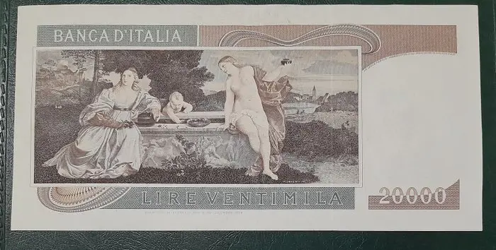 Italië - 5 banconote Lire - anni vari (Da Vinci, Tiziano, Titolo Provvisorio, Regine, + radar)