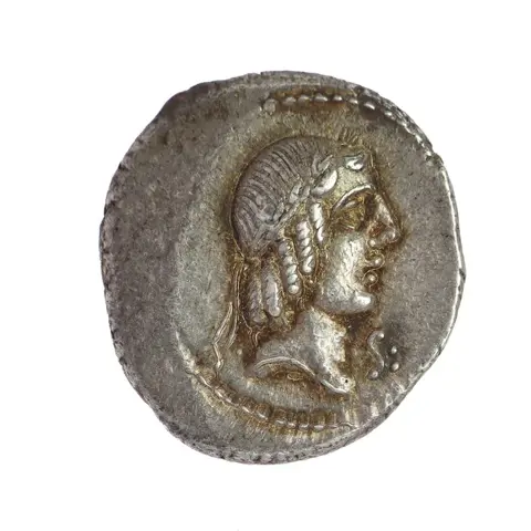 Romeinse Republiek. L. Calpurnius Piso L.f. L.n. Frugi, 90 v.Chr.. AR Denarius,90 BC