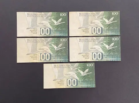 Finland - 20 x 10, 10 x 20, 10 x 20, 2 x 50, 5 x 100 Markka 1993/1997