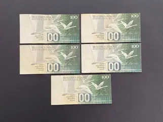 Finland - 20 x 10, 10 x 20, 10 x 20, 2 x 50, 5 x 100 Markka 1993/1997