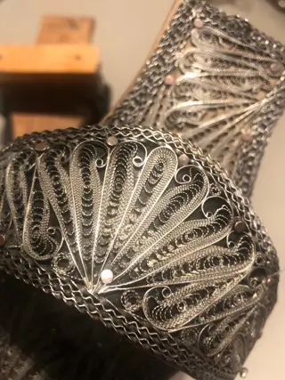 Antieke zilveren filigraan hamam klompen - Verzilverd - Turkije - ca. 1940