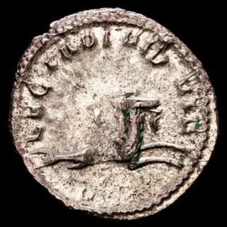 Romeinse Rijk. Gallienus (253-268 n.Chr.). Silvered Æ Legionary series antoninianus,Mediolanum, 261-262 A.D. LEG I ADI VI P VI F Capricorn right.