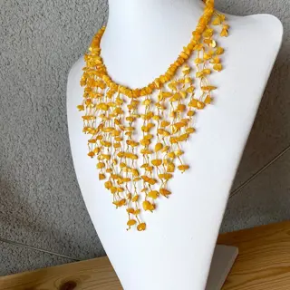 Kraag ketting - goud en honing kleur - Amber - Litouwen - 20e eeuw