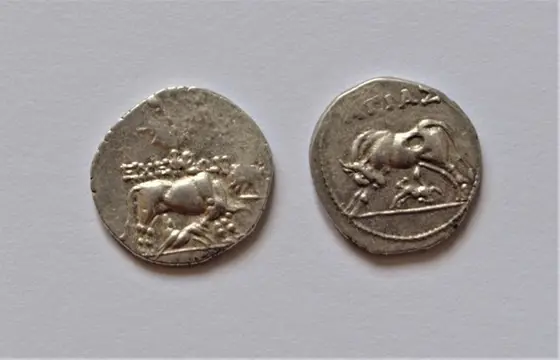 Griekenland. Lot of 2 AR Drachms,from Illyria (Apollonia / Dyrrachion)