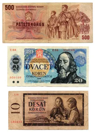 Tsjecho-Slowakije - 10 banknotes - Various dates