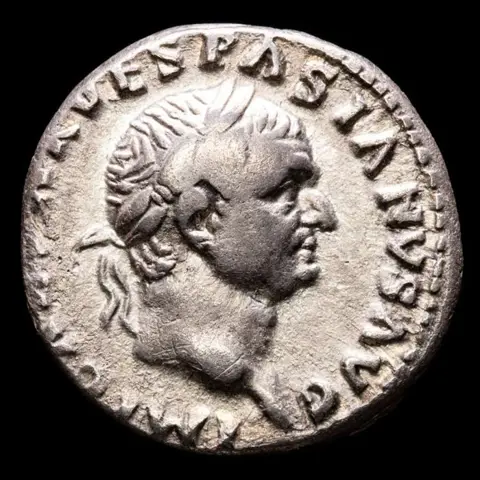 Romeinse Rijk. Vespasian (69-79 n.Chr.). AR Denarius,Rome - COS ITER TR POT, Pax seated left.