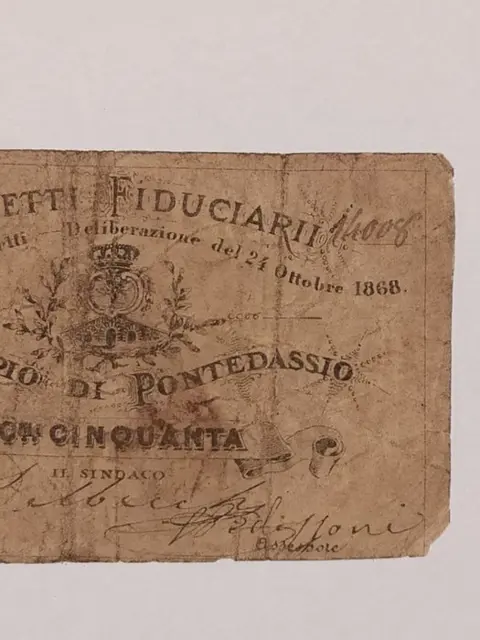 Italië, Imperia - 50 centesimi di Lire 24/10/1868 - Comune di Pontedassio - Gav. Boa. 06.0634.1