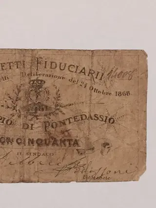 Italië, Imperia - 50 centesimi di Lire 24/10/1868 - Comune di Pontedassio - Gav. Boa. 06.0634.1