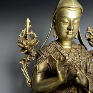 Tibet Boeddhabeeld (1) - Messing - Tsongkhapa - 21CM - Nepal - 21e eeuw