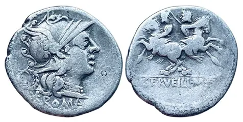 Romeinse Republiek. C. Servilius M.f., 136 v.Chr.,. AR Denarius,Rome mint