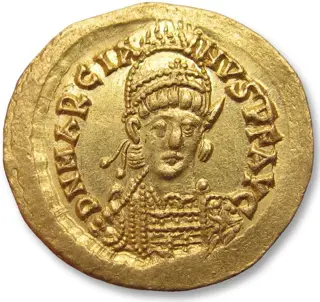Romeinse Rijk. Marcianus (450-457 n.Chr.). Goud Solidus,Constantinople mint, 8th officina (H) circa 450 A.D. - high quality coin -