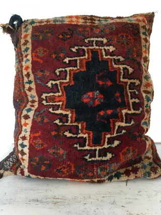 Groot Perzisch kussen (1) - Wol - Iran - 20e eeuw