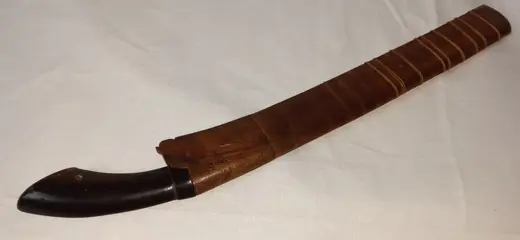 Golok - Buffel hoorn, Hout, Metaal - Indonesië