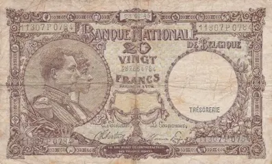 België, Belgisch-Congo - 5 banknotes 1945 tot 1959