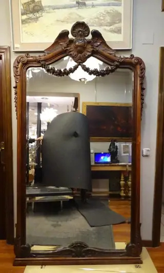 Spiegel - Napoleon III - Walnoot - Eind 19e eeuw