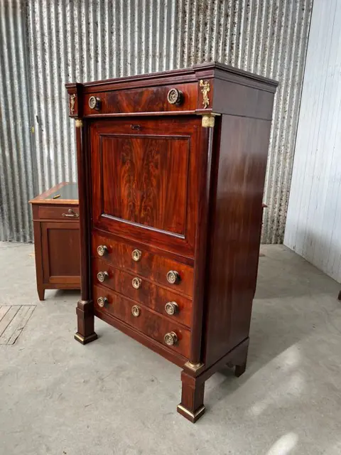 Secrétaire à abattant (1) - Empire - Cuba mahogany and gilt bronze mounts - circa 1800 - 1810