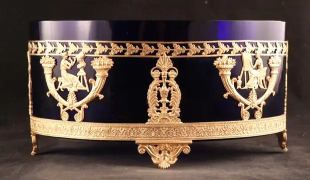 Pot - Empirestijl - Brons (verguld), Kristal - 19e eeuw