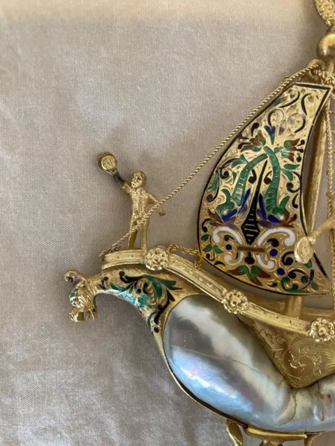 Ludwig Pollitzer - Nef de Table - Tafelschip (1) - Eind 19e eeuw