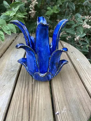 WAXINEHOUDER ALOË VERA IN DONKER BLAUW 15 cm