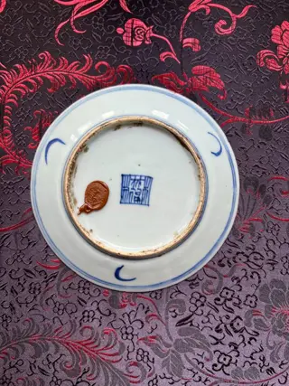 Bord (2) - Blauw en wit - Porselein - Qing Daogung cobalt blue export ware - China - 19e eeuw