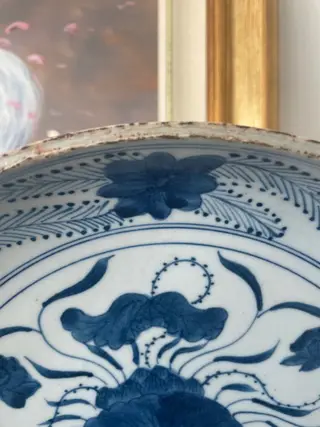 Bord (1) - Blauw en wit - Porselein - China - 20e eeuw