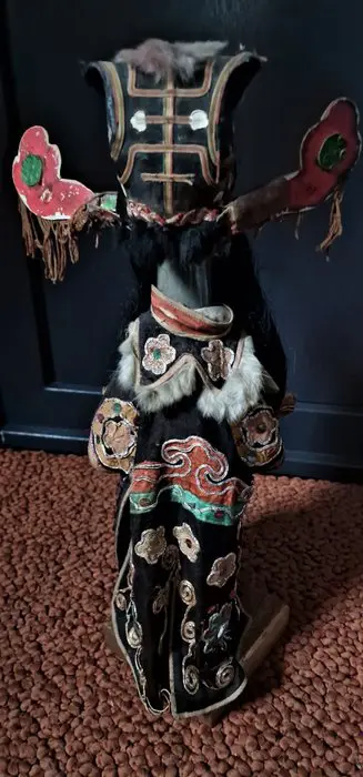 Chinese Theatre Puppet (1) - Lak, Textiel, Sequins - China - Begin 20e eeuw