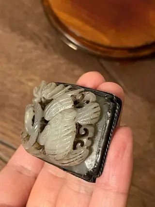 Riemgesp - Jade, Verguld zilver - China - 19e - 20e eeuw