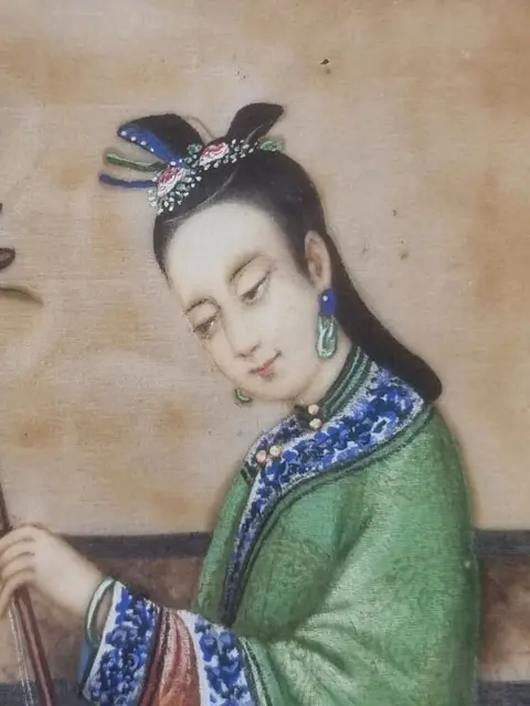 Antieke Chinese Aquarel/Gauche Schilderij (1) - Rice Paper/ Pith Paper Paintings - China - Qing Dynastie (1644-1911)