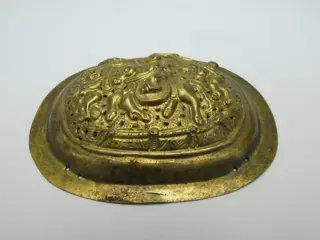 Badge en haarspeld (2) - Laagwaardig zilver, Verguld zilver - China - 19e - 20e eeuw