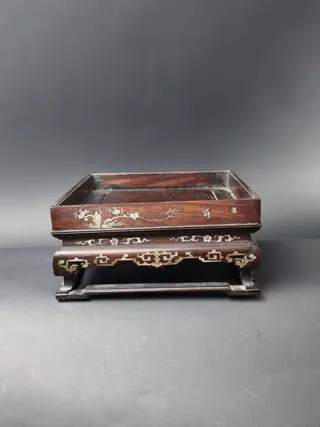 Dienblad (1) - Hout, Parelmoer - Indochina - 19e eeuw