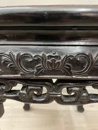 Kruk (1) - hard hout, Zacht steen - China - Qing Dynastie (1644-1911)