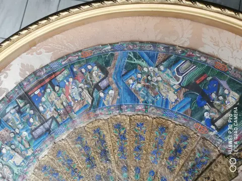 Opvouwbare ventilatoren (1) - Kanton - Filigraan, Zilver - Watermerk - China - 19e eeuw