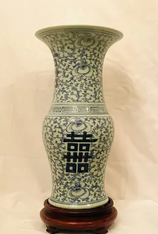 Vaas (1) - Porselein - Geluk - China - 19e eeuw