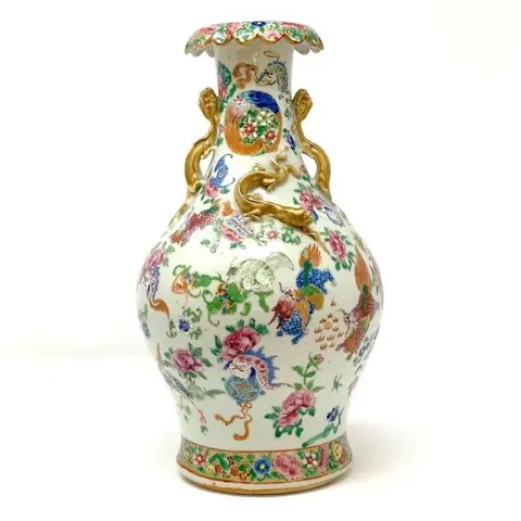 Flesvaas (1) - Porselein - Dier - China - 19e eeuw