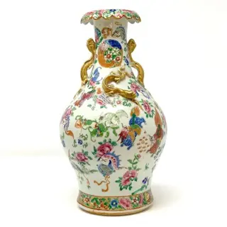 Flesvaas (1) - Porselein - Dier - China - 19e eeuw