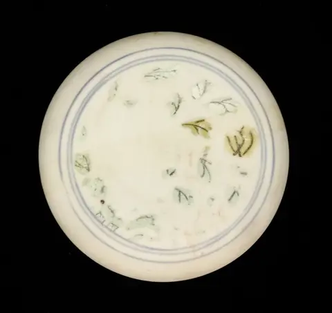 Doos gedecoreerd met witblauwe bloemmotieven - van Shripweck? - Porselein - Vietnam - Ming Dynastie (1368-1644)