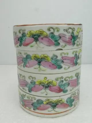 Stapeldozen 'Double Happiness' (2) - Familie rose - Porselein - China - 19e eeuw