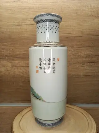 Vazen (1) - Familie rose - Porselein - China - Tweede helft 20e eeuw