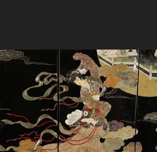 Scherm (1) - Lak - Vogel - Zuid-China/Vietnam - Tweede helft 20e eeuw