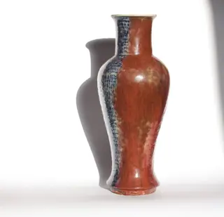 Balustervaas - Sang de boeuf (ossenbloed) - Porselein - China - Qing Dynastie (1644-1911)