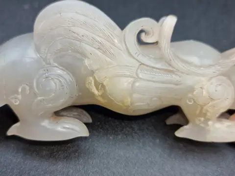 Figuur/beeld (2) - Hardsteen - China - 20e eeuw